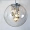 Large Hand Blown Bubble Glass Pendant Lights from Doria, 1970s, Set of 2 3