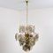Smoked Glass and Brass Chandelier in the Style of Vistosi, Italy, 1970 4