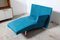 Chaise longue moderna in velluto blu, Immagine 4