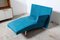 Chaise Lounge moderna de terciopelo azul, Imagen 4
