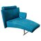 Chaise longue moderna in velluto blu, Immagine 2
