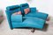 Chaise Lounge moderna de terciopelo azul, Imagen 5