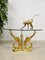 Mid-Century Brass Coffee Table with Golden Peacocks, Image 1