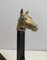 Fp-3034 Bronze and Wrought Iron Horse Head Andirons, 1940s, Set of 2 7