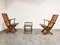 Wooden Folding Garden Chairs with Table, 1950s, Set of 3 2