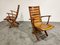 Wooden Folding Garden Chairs with Table, 1950s, Set of 3 5