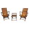Wooden Folding Garden Chairs with Table, 1950s, Set of 3, Image 1