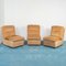 Vintage Light Brown Velvet Modular Lounge Chairs, 1970s, Set of 3 1