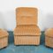 Modulare Vintage Sessel aus hellbraunem Samt, 1970er, 3er Set 2