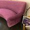 Italian Gigi Radice Style Purple Velvet & Brass Curved Sofa 1960s, Image 14