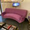 Italian Gigi Radice Style Purple Velvet & Brass Curved Sofa 1960s 2