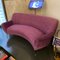 Italian Gigi Radice Style Purple Velvet & Brass Curved Sofa 1960s 9