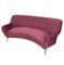 Italian Gigi Radice Style Purple Velvet & Brass Curved Sofa 1960s 1