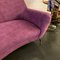 Italian Gigi Radice Style Purple Velvet & Brass Curved Sofa 1960s 11