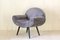 Art Deco Velvet Lounge Chair, 1940s, Image 1