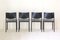 Chaises de Salon en Cuir et en Aluminium de Matteo Grassi, 1980s, Set de 4 2