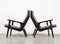 Black Lacquered Beech 1611 Lounge Chairs by Rob Parry for Gelderland, 1952, Set of 2 3
