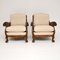 Antique Swedish Satin Birch Bergere Lounge Chairs, 1920s, Set of 2 3