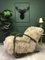 Fauteuil Vintage en Peau de Mouton Marron 1