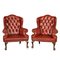 English Leather Wing Back Armchairs, 1970s, Set of 2, Image 1