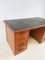 Mid-Century Oak Desk with Black Vinyl Top 5