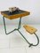 Vintage Industrial Metal and Wood Children's Desk 4