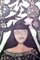 Pittura raffigurante una batik raffigurante una donna circondata da uccelli, anni '70, Immagine 5