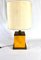 Italian Burl & Brass Cubic Table Lamp, 1970s 3