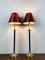 French Empire Style Gilded Table Lamps with Red Shades from Kullmann, 1970s, Set of 2, Image 14