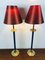 Lampes de Bureau Style Empire avec Dorures Rouges de Kullmann, France, 1970s, Set de 2 6