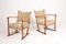 Danish Beech & Seagrass Lounge Chairs by Fritz Hansen, 1940s, Set of 2 1