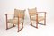 Danish Beech & Seagrass Lounge Chairs by Fritz Hansen, 1940s, Set of 2, Image 1
