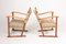 Danish Beech & Seagrass Lounge Chairs by Fritz Hansen, 1940s, Set of 2 4