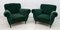 Italian Velvet & Solid Wood Lounge Chairs, 1950s, Set of 2, Image 1