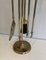 French Neoclassical Brass Horseheads Fireplace Tool Set, 1950s, Image 6