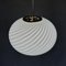 Vintage Italian White-Gold Swirl Glass Pendant Lamp, 1970s 5