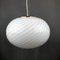 Vintage Italian White-Gold Swirl Glass Pendant Lamp, 1970s 3