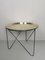Mid-Century Round Tripod Brass Coffee Table with Black Metal Base, 1950s 1