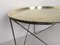 Mid-Century Round Tripod Brass Coffee Table with Black Metal Base, 1950s 4