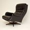 Mid-Century Leather Swivel Lounge Chair from Millbrook Furnishing, 1960s, Image 4