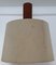 Teak Ceiling Lamp with Beige Wool Shade, 1970s, Image 3