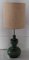 Large Ceramic Table Lamp with Wool Shade, 1970s 1
