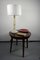 Lampada da tavolo in agata pietra con paralume in raso, anni '70, Immagine 2