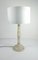 Agate Stone Table Lamp with Satin Lampshade, 1970s 1