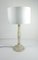 Agate Stone Table Lamp with Satin Lampshade, 1970s, Image 1