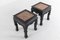 Chinese Hardwood & Marble Side Tables, Set of 2, Image 6