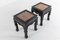 Tavolini in legno massiccio e marmo, Cina, set di 2, Immagine 6