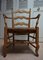 French Rustic Beech Wood & Wicker Armchair, 1800s 11
