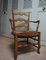 French Rustic Beech Wood & Wicker Armchair, 1800s 2