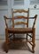 French Rustic Beech Wood & Wicker Armchair, 1800s 1